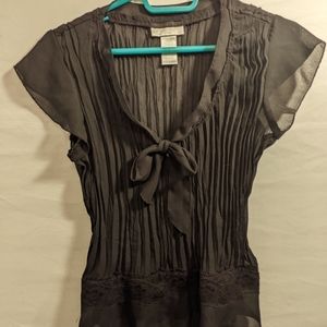Black Worthington petite medium sheer shirt